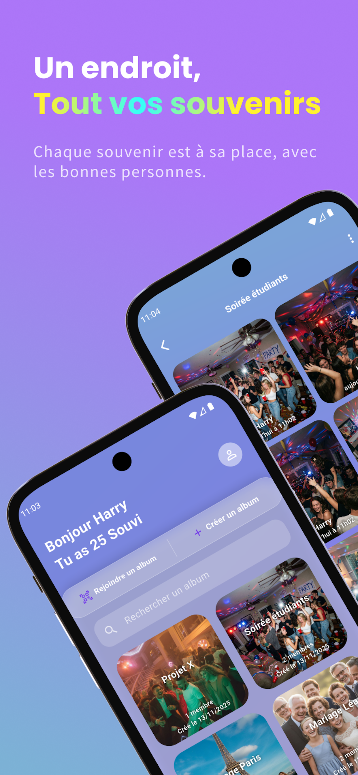 Application mobile Souvi iOS Android - capture d'écran 1