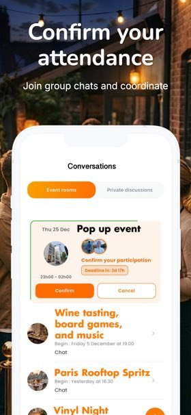 Écran de l'app mobile 2gather